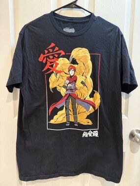 Naruto Shippuden Logo Tee in Black with White Print